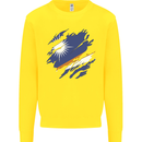 Torn Marshall Islands Flag Day Football Kids Sweatshirt Jumper Yellow