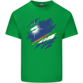 Torn Marshall Islands Flag Day Football Kids T-Shirt Childrens Irish Green