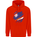 Torn Marshall Islands Flag Day Football Mens 80% Cotton Hoodie Bright Red