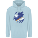 Torn Marshall Islands Flag Day Football Mens 80% Cotton Hoodie Light Blue