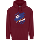 Torn Marshall Islands Flag Day Football Mens 80% Cotton Hoodie Maroon