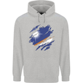 Torn Marshall Islands Flag Day Football Mens 80% Cotton Hoodie Sports Grey