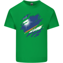 Torn Marshall Islands Flag Day Football Mens Cotton T-Shirt Tee Top Irish Green
