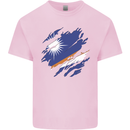 Torn Marshall Islands Flag Day Football Mens Cotton T-Shirt Tee Top Light Pink