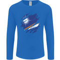 Torn Marshall Islands Flag Day Football Mens Long Sleeve T-Shirt Royal Blue