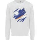 Torn Marshall Islands Flag Day Football Mens Sweatshirt Jumper White
