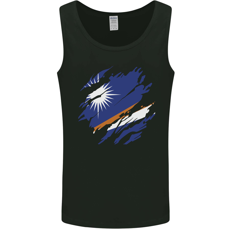 Torn Marshall Islands Flag Day Football Mens Vest Tank Top Black