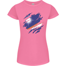 Torn Marshall Islands Flag Day Football Womens Petite Cut T-Shirt Azalea