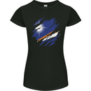 Torn Marshall Islands Flag Day Football Womens Petite Cut T-Shirt Black