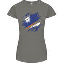 Torn Marshall Islands Flag Day Football Womens Petite Cut T-Shirt Charcoal