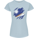 Torn Marshall Islands Flag Day Football Womens Petite Cut T-Shirt Light Blue