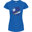 Torn Marshall Islands Flag Day Football Womens Petite Cut T-Shirt Royal Blue