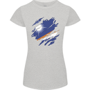 Torn Marshall Islands Flag Day Football Womens Petite Cut T-Shirt Sports Grey