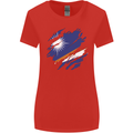 Torn Marshall Islands Flag Day Football Womens Wider Cut T-Shirt Red
