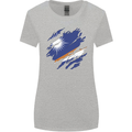 Torn Marshall Islands Flag Day Football Womens Wider Cut T-Shirt Sports Grey