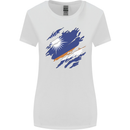Torn Marshall Islands Flag Day Football Womens Wider Cut T-Shirt White