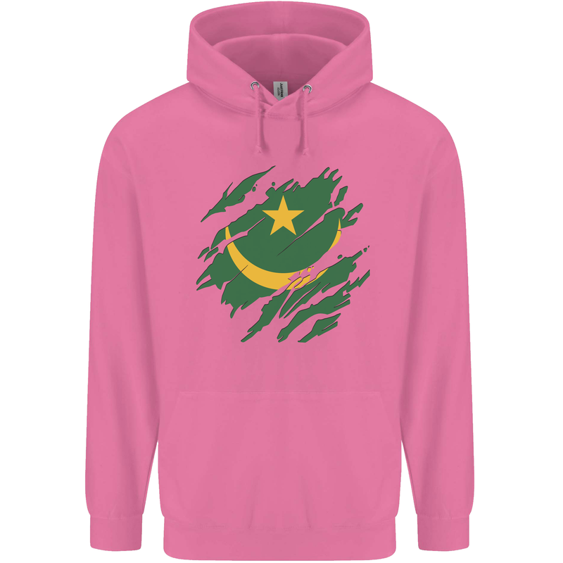 Torn Mauritania Flag Mauritanian Day Football Childrens Kids Hoodie Azalea