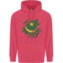 Torn Mauritania Flag Mauritanian Day Football Childrens Kids Hoodie Heliconia