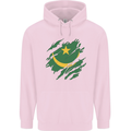 Torn Mauritania Flag Mauritanian Day Football Childrens Kids Hoodie Light Pink