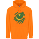 Torn Mauritania Flag Mauritanian Day Football Childrens Kids Hoodie Orange