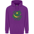 Torn Mauritania Flag Mauritanian Day Football Childrens Kids Hoodie Purple