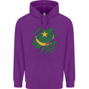 Torn Mauritania Flag Mauritanian Day Football Childrens Kids Hoodie Purple