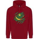 Torn Mauritania Flag Mauritanian Day Football Childrens Kids Hoodie Red