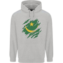 Torn Mauritania Flag Mauritanian Day Football Childrens Kids Hoodie Sports Grey