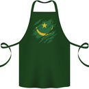 Torn Mauritania Flag Mauritanian Day Football Cotton Apron 100% Organic Forest Green