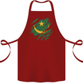 Torn Mauritania Flag Mauritanian Day Football Cotton Apron 100% Organic Maroon