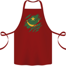 Torn Mauritania Flag Mauritanian Day Football Cotton Apron 100% Organic Maroon