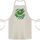 Torn Mauritania Flag Mauritanian Day Football Cotton Apron 100% Organic Natural