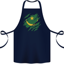 Torn Mauritania Flag Mauritanian Day Football Cotton Apron 100% Organic Navy Blue