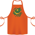 Torn Mauritania Flag Mauritanian Day Football Cotton Apron 100% Organic Orange