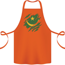 Torn Mauritania Flag Mauritanian Day Football Cotton Apron 100% Organic Orange