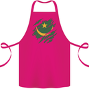 Torn Mauritania Flag Mauritanian Day Football Cotton Apron 100% Organic Pink
