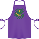 Torn Mauritania Flag Mauritanian Day Football Cotton Apron 100% Organic Purple