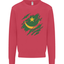Torn Mauritania Flag Mauritanian Day Football Kids Sweatshirt Jumper Heliconia