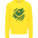 Torn Mauritania Flag Mauritanian Day Football Kids Sweatshirt Jumper Yellow