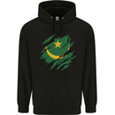 Torn Mauritania Flag Mauritanian Day Football Mens 80% Cotton Hoodie Black