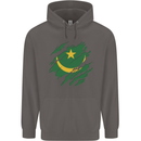 Torn Mauritania Flag Mauritanian Day Football Mens 80% Cotton Hoodie Charcoal