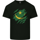 Torn Mauritania Flag Mauritanian Day Football Mens Cotton T-Shirt Tee Top Black