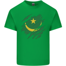 Torn Mauritania Flag Mauritanian Day Football Mens Cotton T-Shirt Tee Top Irish Green