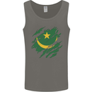 Torn Mauritania Flag Mauritanian Day Football Mens Vest Tank Top Charcoal