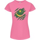 Torn Mauritania Flag Mauritanian Day Football Womens Petite Cut T-Shirt Azalea