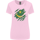 Torn Mauritania Flag Mauritanian Day Football Womens Wider Cut T-Shirt Light Pink