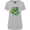 Torn Mauritania Flag Mauritanian Day Football Womens Wider Cut T-Shirt Sports Grey