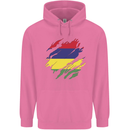 Torn Mauritius Flag Mauritians Day Football Childrens Kids Hoodie Azalea