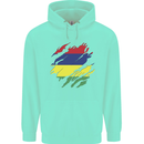 Torn Mauritius Flag Mauritians Day Football Childrens Kids Hoodie Peppermint