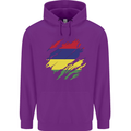 Torn Mauritius Flag Mauritians Day Football Childrens Kids Hoodie Purple